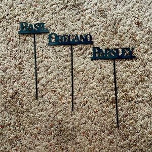 Set of 3 Metal Herb Labeling Sticks